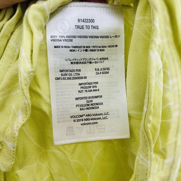 Volcom Juniors Size M/L Coco Tie-Waist Mini Sarong Swim Cover-Up in Green 2663 - Picture 10 of 10